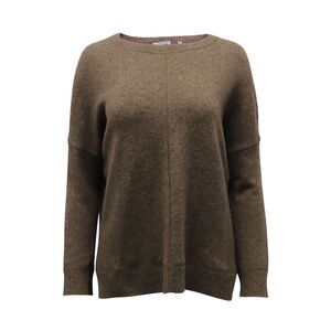 Vince Ribbed Neck Sweater in Brown Wool